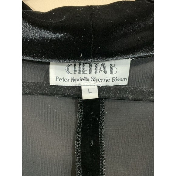 VTG Chetta B Sherrie Bloom Womens Velvet Shirt Size Large Black Goth 90s Grunge - Picture 3 of 4